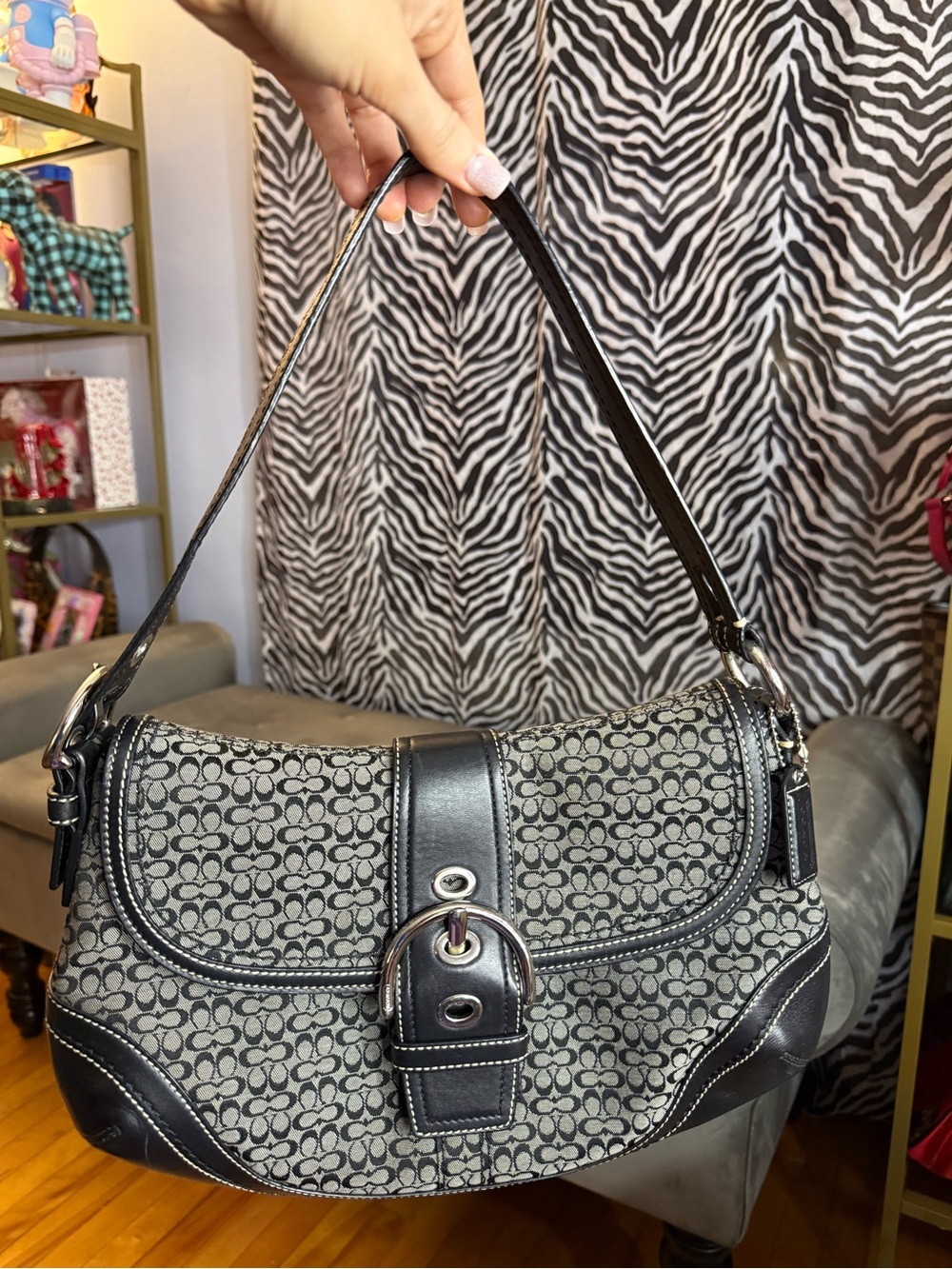 Coach Signature Jacquard C Monogram SoHo buckle Shoulder Bag